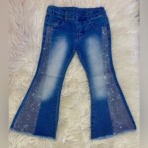 BRAND NEW WITH TAGS Girls’ Rhinestone Bleached Bootcut Denim Jeans